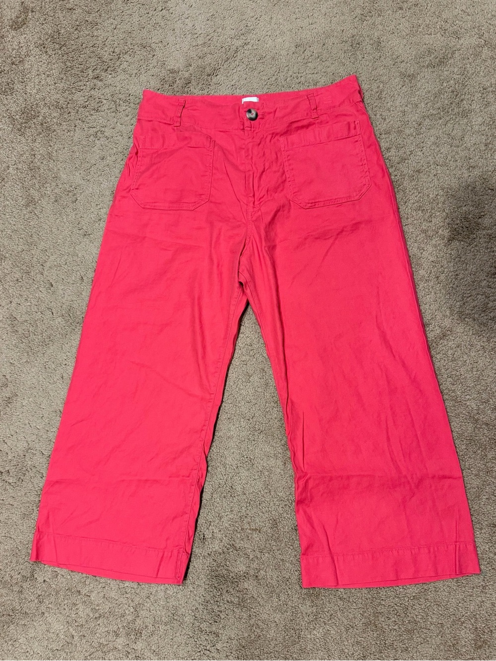 Anthropologie Maeve The Colette Fuscia Wide-Leg Linen Pants